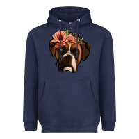 Navy floral boxer Heavyweight Hoodie - Jasminsmagicworld