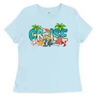 Baby Blue Cruise Life Ladies Tee - CowhideDigitalArt
