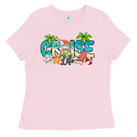 Bubblegum Pink Cruise Life Ladies Tee - CowhideDigitalArt