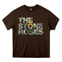 Chocolate Brown THE STONE ROSES GREEN Heavy Core Tee - linhVisuals