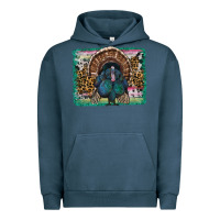 Pigment Midnight Navy thanksgiving turkey with background Urban Hoodie - RanaPortraitStore