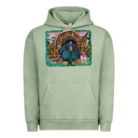 Pigment Oil Green thanksgiving turkey with background Urban Hoodie - RanaPortraitStore
