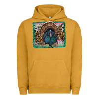 Pigment Peanut Butter thanksgiving turkey with background Urban Hoodie - RanaPortraitStore
