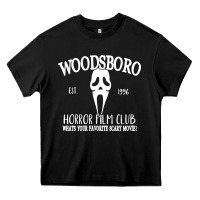 Black woodsboro horror film club scream Heavy Core Tee - linhVisuals