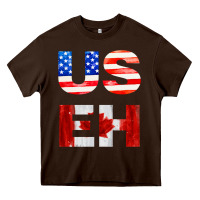 Chocolate Brown america canada Heavy Core Tee - linhVisuals