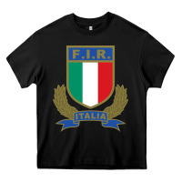 Black italian rugby federation Heavy Core Tee - linhVisuals