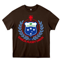 Chocolate Brown samoa rugby Heavy Core Tee - linhVisuals