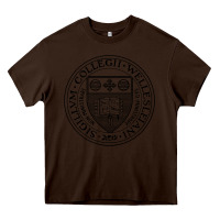 Chocolate Brown Wellesley College Heavy Core Tee - linhVisuals