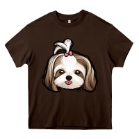 Chocolate Brown shih tzu Heavy Core Tee - Jasminsmagicworld
