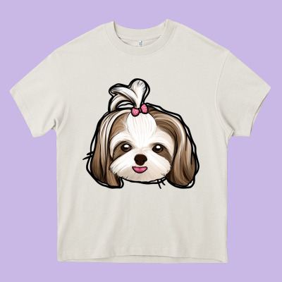 Shih Tzu Heavy Core Tee Designed By Jasminsmagicworld