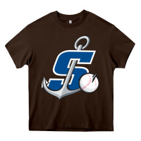 Chocolate Brown stockton ports baseball Heavy Core Tee - linhVisuals