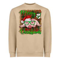 Merry Christmas Baby Pig Heavyweight Sweatshirt | Teevron