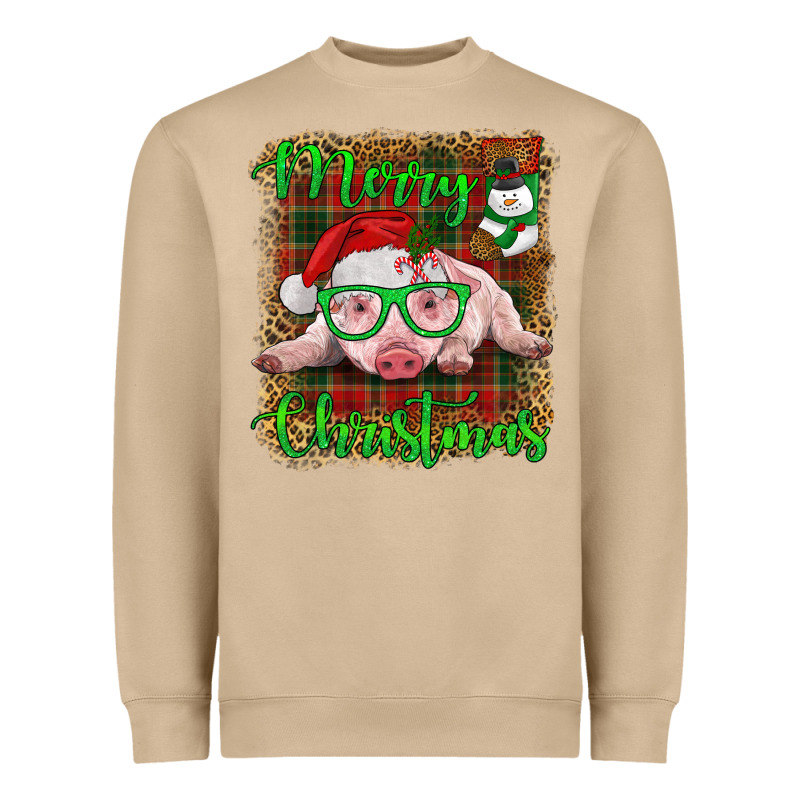 Merry Christmas Baby Pig Heavyweight Sweatshirt by RanaPortraitStore | Teevron