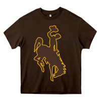 Chocolate Brown wyoming athletics Heavy Core Tee - linhVisuals