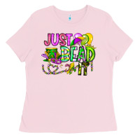 Bubblegum Pink Just Bead it Ladies Tee - CowhideDigitalArt