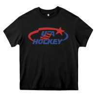 Black usa hockey Heavy Core Tee - linhVisuals