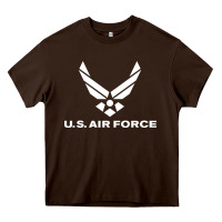 Chocolate Brown us air force Heavy Core Tee - linhVisuals