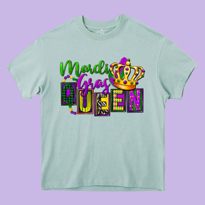 Mardi Gras Queen Heavy Core Tee Designed By Fadigitalartstudio