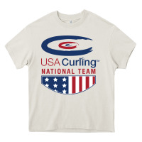 Cream usa curling team Heavy Core Tee - linhVisuals