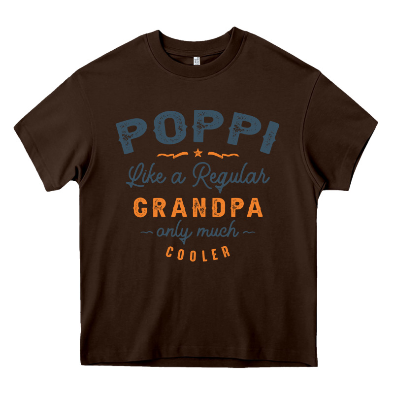 Mens Poppi Like A Regular Grandpa Funny Fathers Day Heavy Core Tee by linhVisuals | Teevron