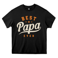 Black Mens Best Papa Ever Funny Fathers Day Heavy Core Tee - linhVisuals