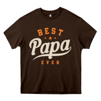 Mens Best Papa Ever Funny Fathers Day Heavy Core Tee | Teevron