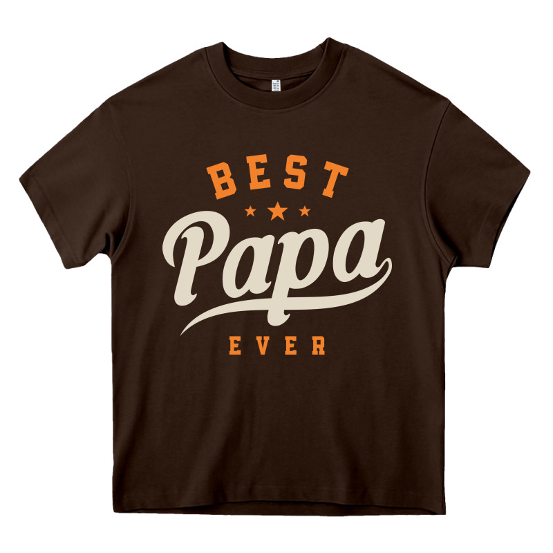 Mens Best Papa Ever Funny Fathers Day Heavy Core Tee by linhVisuals | Teevron
