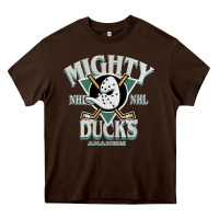 Chocolate Brown vintage mighty sports ducks Heavy Core Tee - linhVisuals