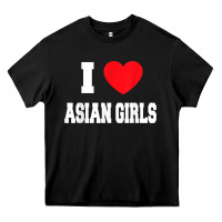 Black i love asian girls t shirt Heavy Core Tee - linhVisuals