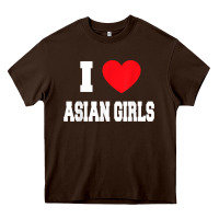 Chocolate Brown i love asian girls t shirt Heavy Core Tee - linhVisuals