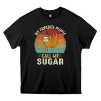 Black womens my favorite people call me sugar cute sloth lover grandma Heavy Core Tee - linhVisuals