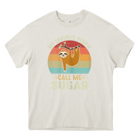 Cream womens my favorite people call me sugar cute sloth lover grandma Heavy Core Tee - linhVisuals