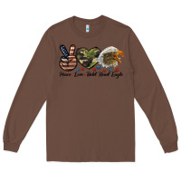 Chestnut peace love bald head eagle Long Sleeve Tee - LillyAllenDesigns