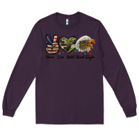 Plum peace love bald head eagle Long Sleeve Tee - LillyAllenDesigns