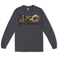 Smoke peace love bald head eagle Long Sleeve Tee - LillyAllenDesigns