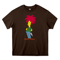 Chocolate Brown simpson Heavy Core Tee - linhVisuals