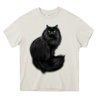 Cream black cat Heavy Core Tee - linhVisuals
