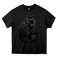 Black black cat Heavy Core Tee - linhVisuals