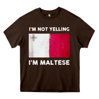 Chocolate Brown i'm not yelling i'm maltese shirt  malta flag t shirt Heavy Core Tee - linhVisuals
