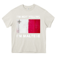 Cream i'm not yelling i'm maltese shirt  malta flag t shirt Heavy Core Tee - linhVisuals
