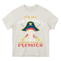 Cream it's all fun & games until someone needs an eyepatch pirate t shirt Heavy Core Tee - linhVisuals