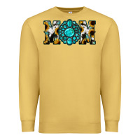 Antique Gold Sunflower Cowhide Turquoise Gemstone Mom Premium Sweatshirt - Jasminsmagicworld