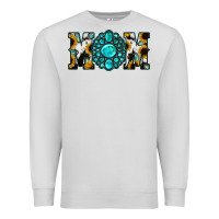 Dove Grey Sunflower Cowhide Turquoise Gemstone Mom Premium Sweatshirt - Jasminsmagicworld