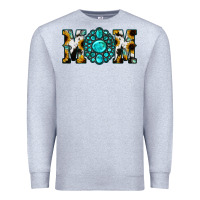 Heather Grey Sunflower Cowhide Turquoise Gemstone Mom Premium Sweatshirt - Jasminsmagicworld