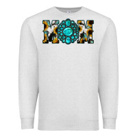 Oatmeal Heather Sunflower Cowhide Turquoise Gemstone Mom Premium Sweatshirt - Jasminsmagicworld