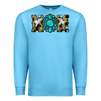 Ocean Blue Sunflower Cowhide Turquoise Gemstone Mom Premium Sweatshirt - Jasminsmagicworld