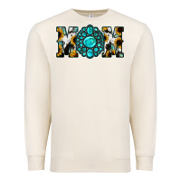 Sandshell Sunflower Cowhide Turquoise Gemstone Mom Premium Sweatshirt - Jasminsmagicworld