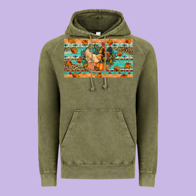 Fall Coop Animals Pumpkin Vintage Hoodie Designed By Artiststas