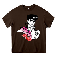 Chocolate Brown josuke very bizarre Heavy Core Tee - linhVisuals