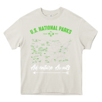 Cream national parks adventure lover camping hiking camper fan t shirt Heavy Core Tee - linhVisuals
